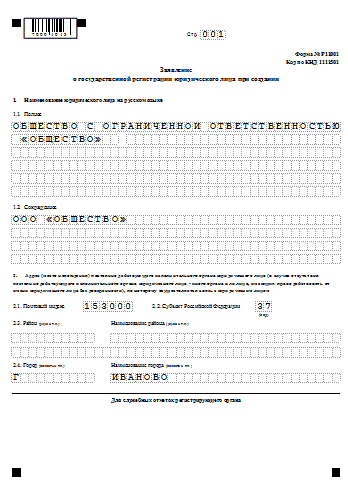 Новая форма 11001